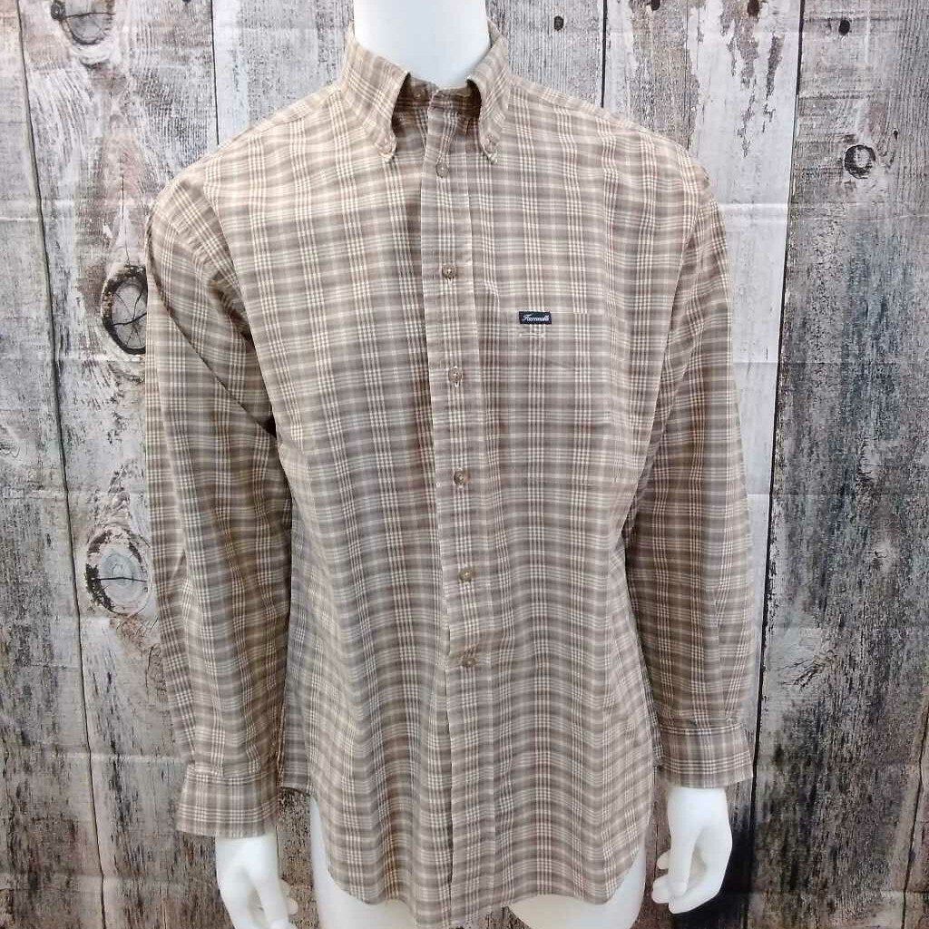 MENS FACONNABLE BROWN SHIRT SIZE LARGE TC3