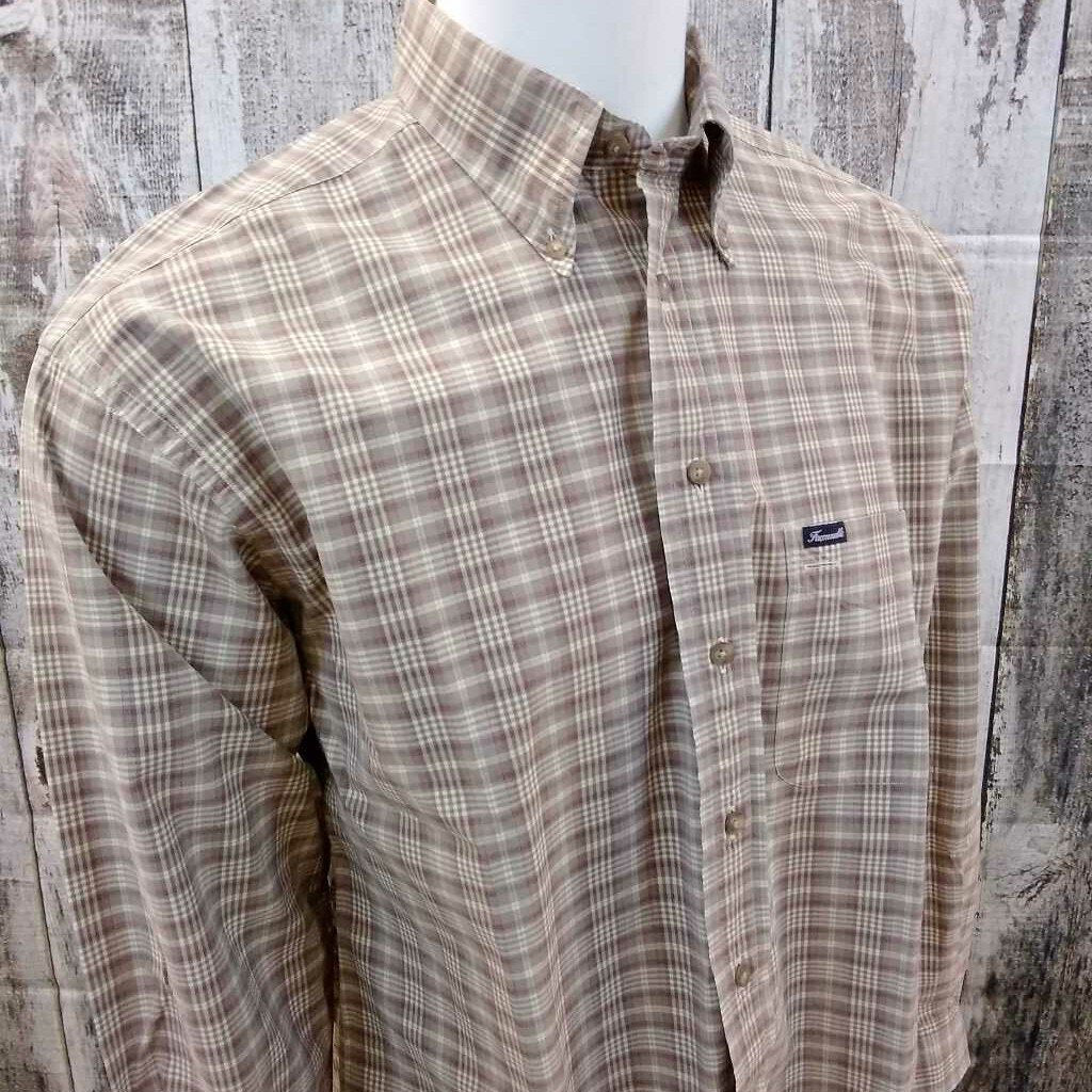 MENS FACONNABLE BROWN SHIRT SIZE LARGE TC3