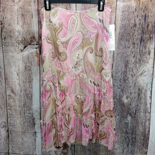 ALLISON TAYLOR PINK BROWN SKIRT SIZE 10 NEW WITH TAGS TCC
