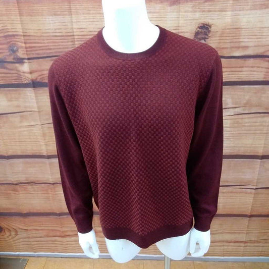 NWT MENS TURNBURY BURGANDY CHECK SWEATER SIZE X LARGE TCC