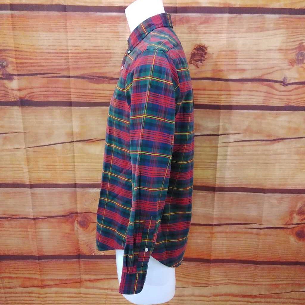 MENS RALPH LAUREN CUSTOM FIT RED PLAID SHIRT SIZE LARGE