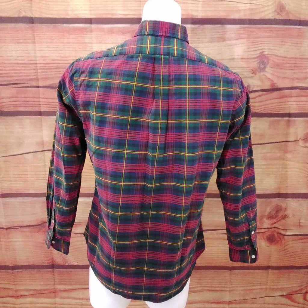 MENS RALPH LAUREN CUSTOM FIT RED PLAID SHIRT SIZE LARGE