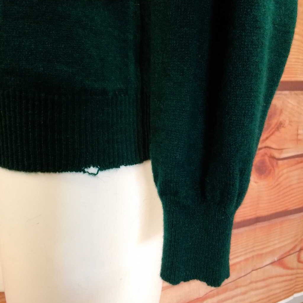 LORD & TAYLOR WINTER GREEN CASHMERE SWEATER SZ M