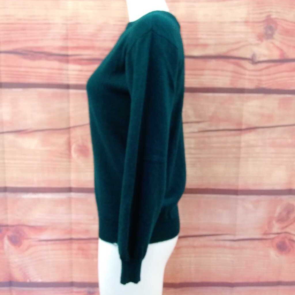 LORD & TAYLOR WINTER GREEN CASHMERE SWEATER SZ M