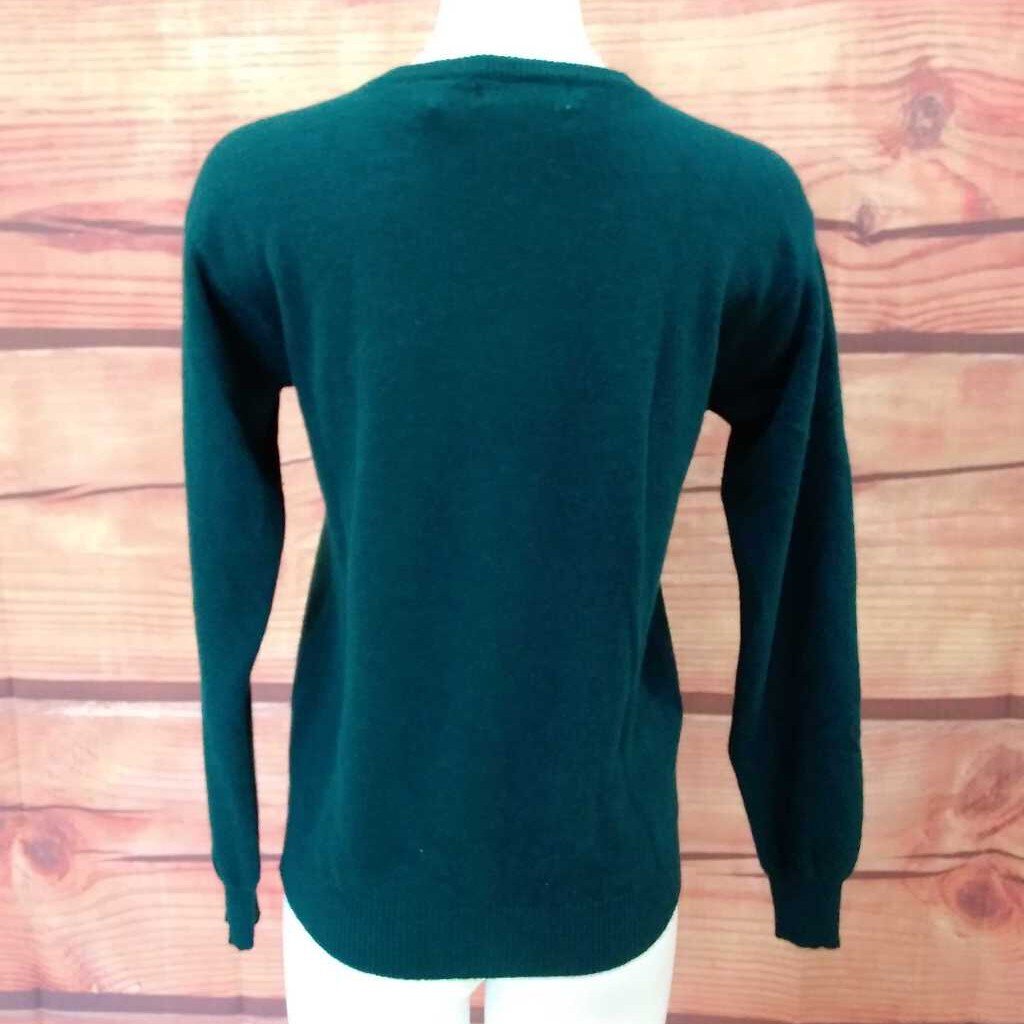 LORD & TAYLOR WINTER GREEN CASHMERE SWEATER SZ M