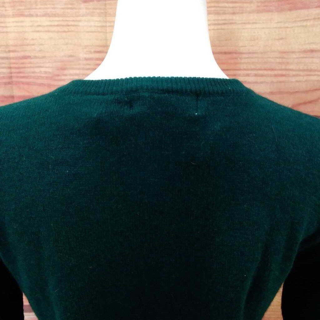 LORD & TAYLOR WINTER GREEN CASHMERE SWEATER SZ M