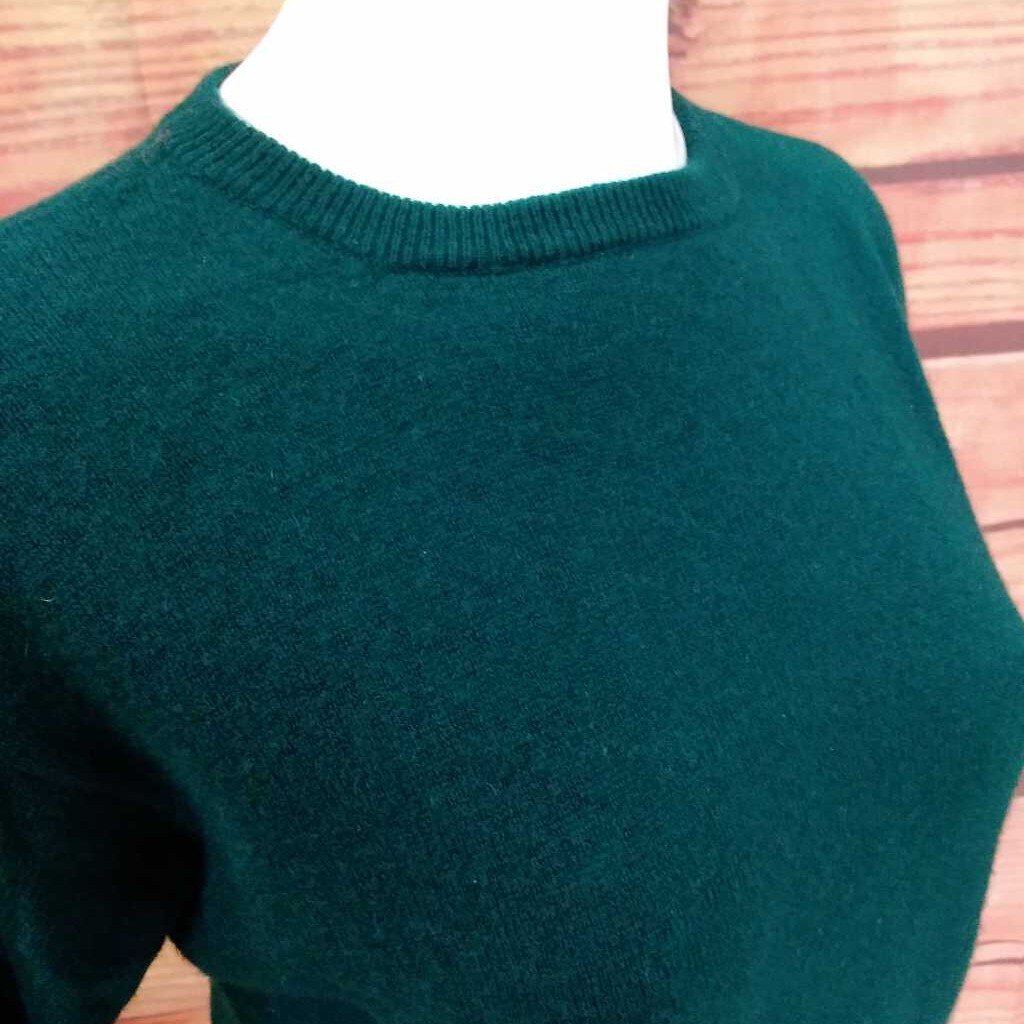 LORD & TAYLOR WINTER GREEN CASHMERE SWEATER SZ M