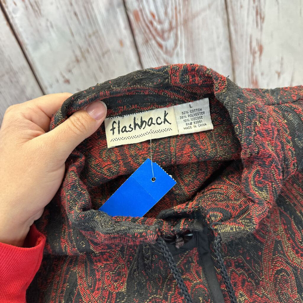 VNTG FLASHBACK RED GOLD BLACK JACKET SIZE X LARGE TC3