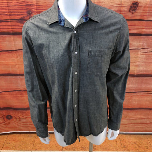 MENS TAILOR VINTAGE CT ORIGINAL GREY BUTTON UP SIZE EXTRA LARGE TCC