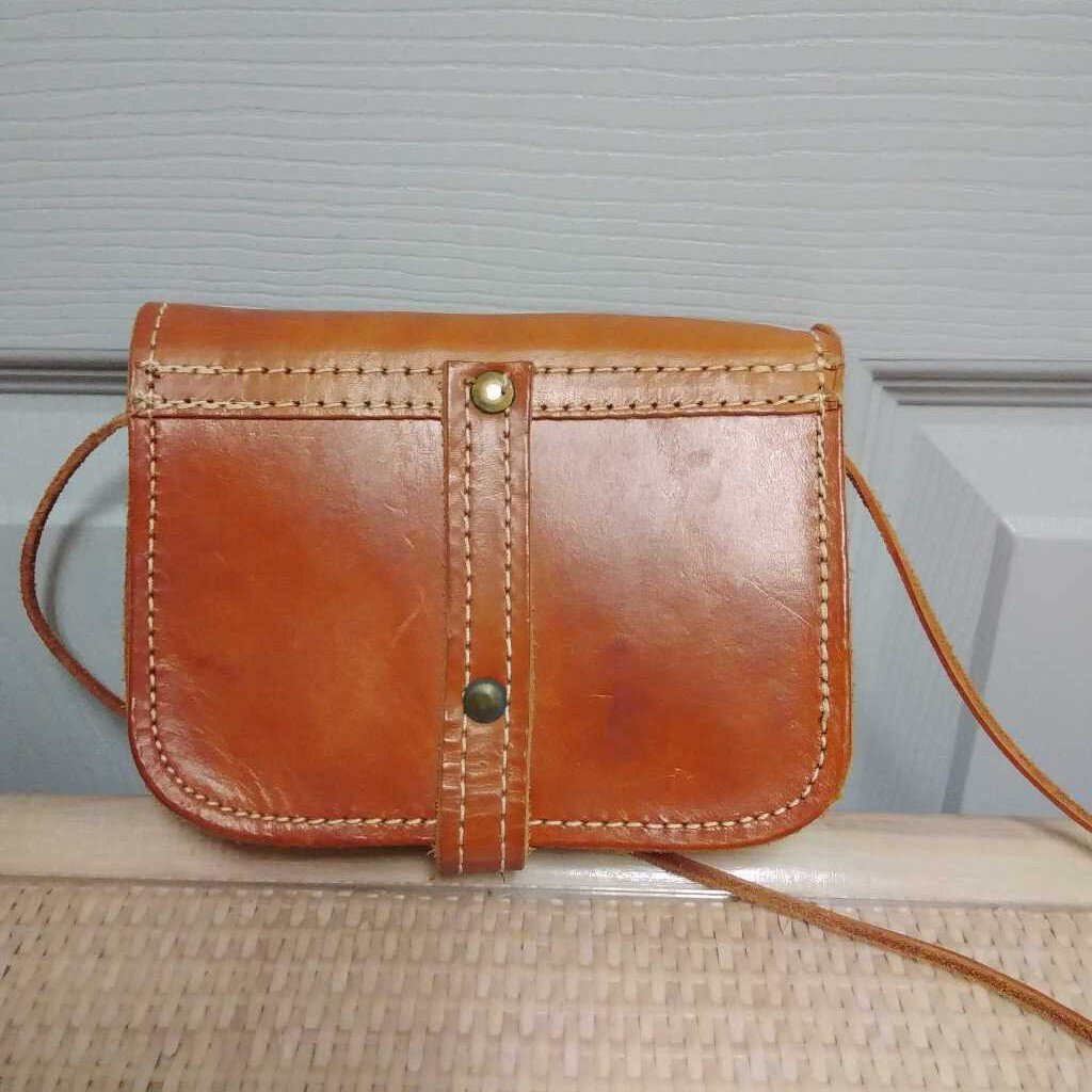 REAL LEATHER MADE IN GREECE SMALL CROSSBODY BUCKLE PURSE
