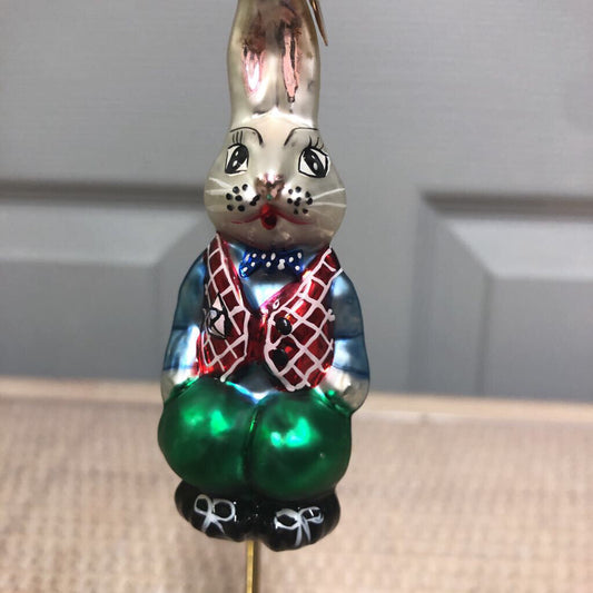 CHRISTOPHER RADKO EASTER BUNNY ORNAMENT WITH STAND