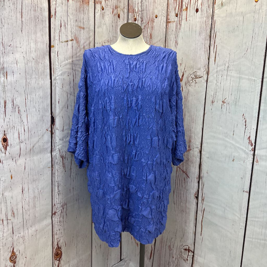 VNTG MICHELLE ST JOHN BLUEISH PURPLE TUNIC SIZE X LARGE TCC