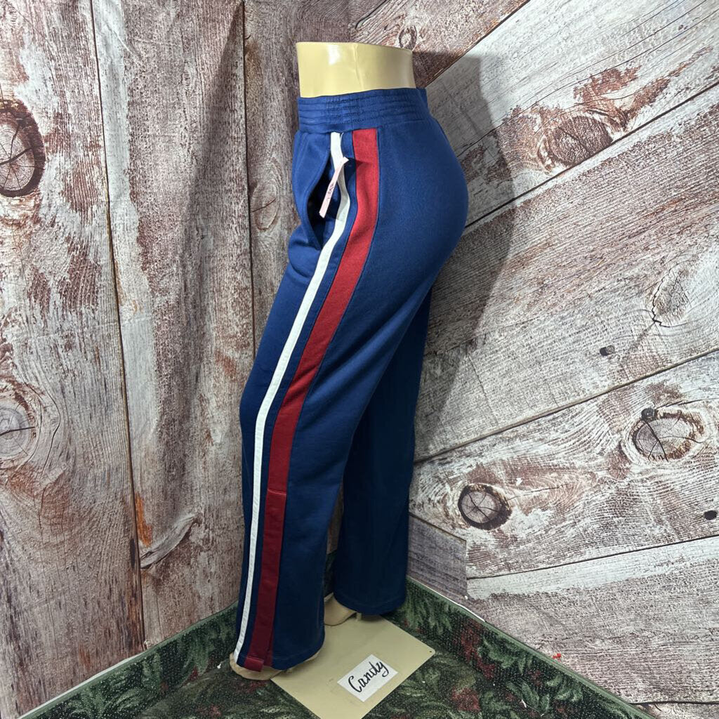 ALL ACCESS BLUE RED WHITE STRIPED ATHLETIC JOGGERS SZ MEDIUM D2C