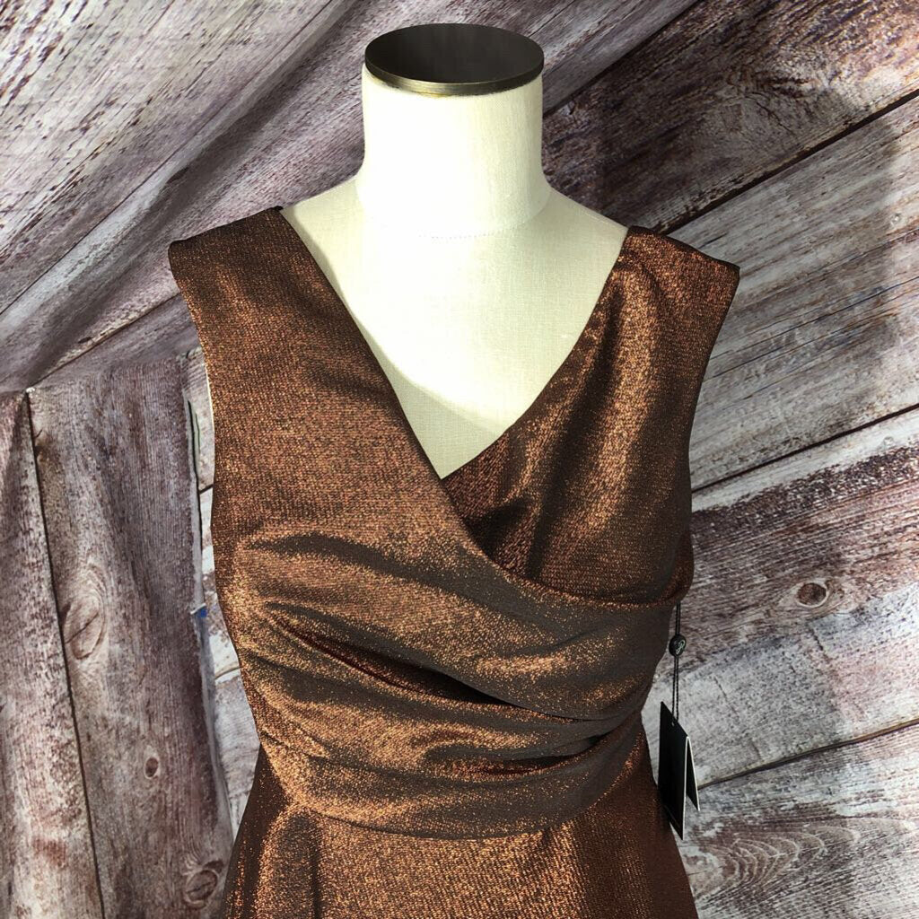 ADRIANNA PAPELL SPRKLY RUST DRS SZ 6 NWT D2C