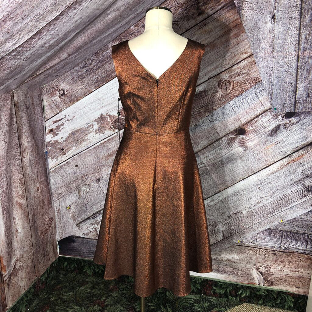 ADRIANNA PAPELL SPRKLY RUST DRS SZ 6 NWT D2C