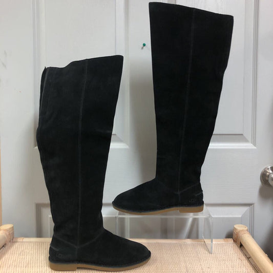 WOMEN'S UGG LOMA BLACK SUEDE ABOVE THE KNEE BOOTS SIZE 6.5 MEDIUM TCA