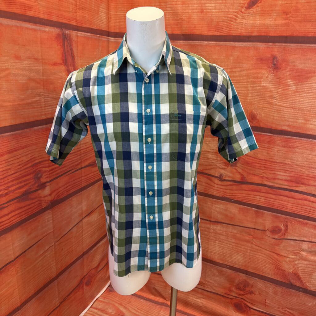 MENS CHRISTIAN DIOR CHECK SHIRT SZ MEDIUM TCC