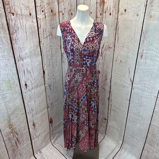 NWT CALVIN KLEIN FUCIA PATTERN MAXI DRESS SZ 12 TCC