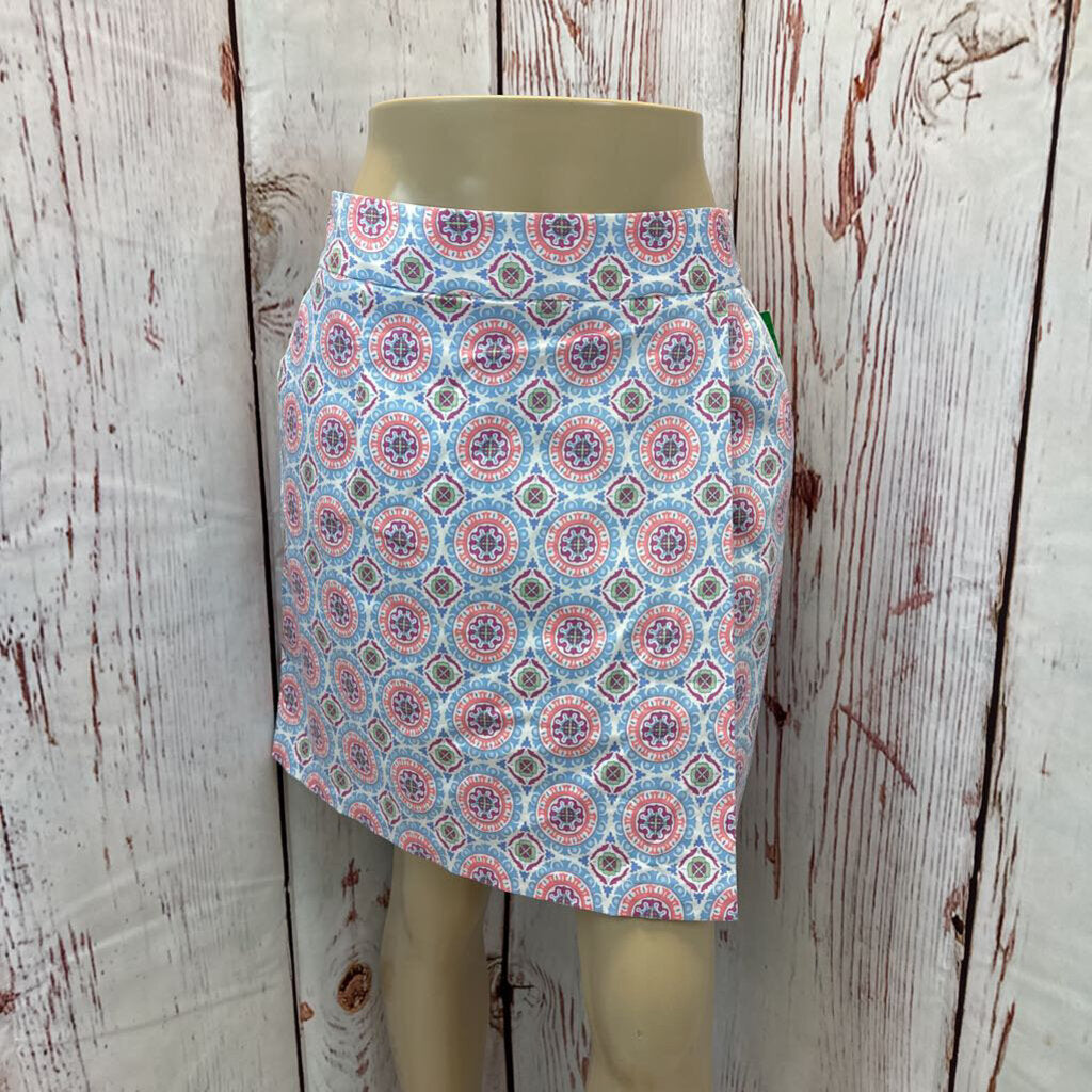 PETER MILLAR BLUE MULTI MEDALLION SKORT SZ 8 TCC