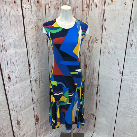 BLACK LABEL LAUREN RALPH LAUREN MULTI ABSTRACT DRESS SZ M TCC