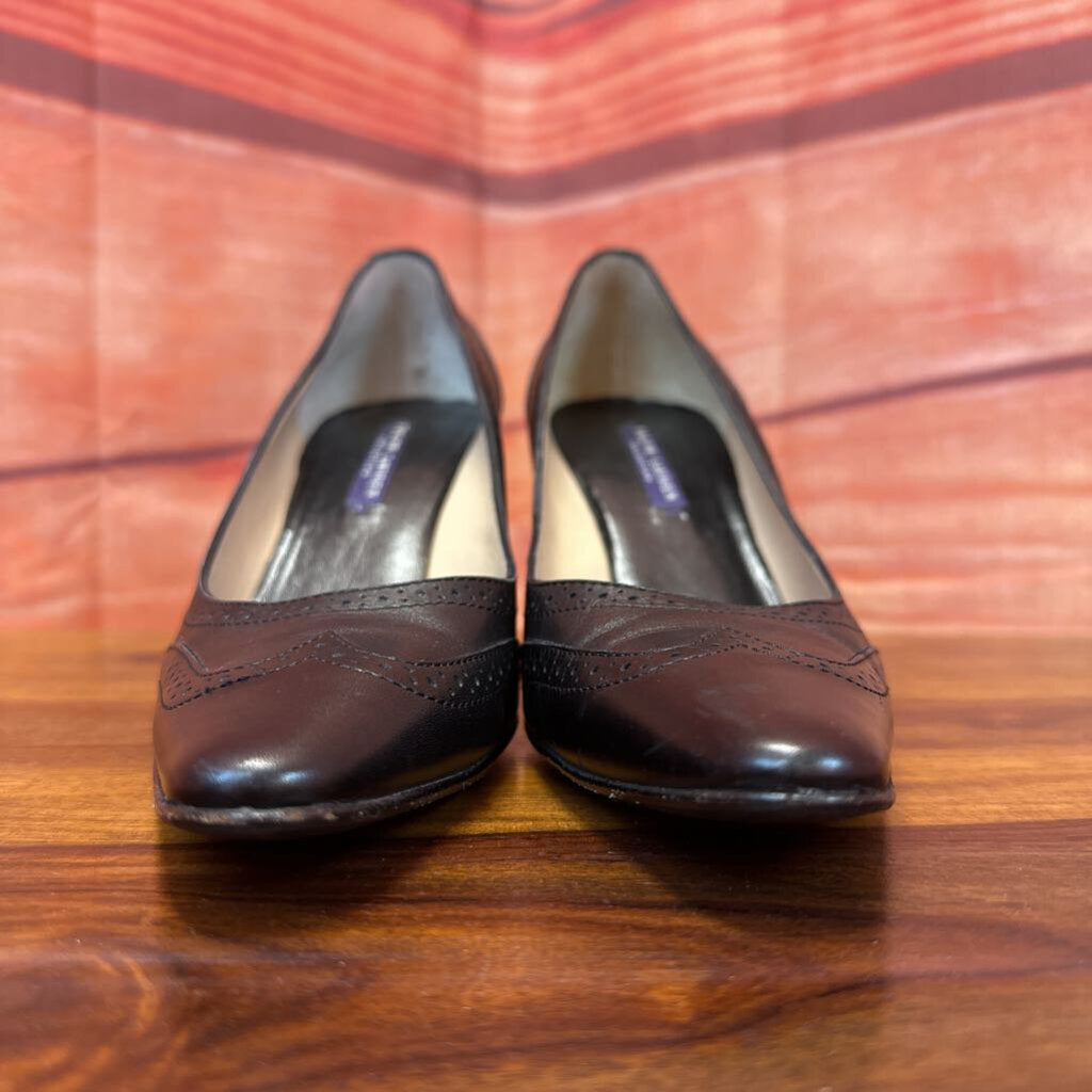 RALPH LAUREN BLACK LEATHER PUMPS SZ 8 TC3