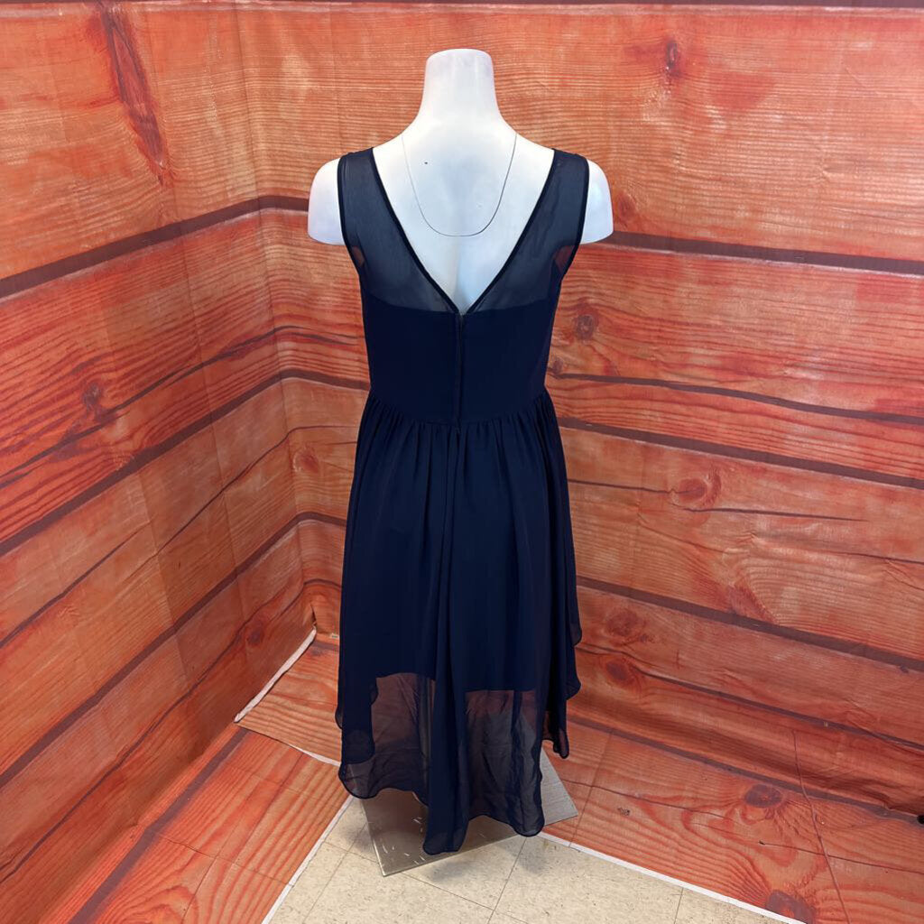 ALFRED ANGELO NAVY MESH LAYERED DRESS SIZE SMALL TC3