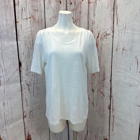 J JILL CREAM LINEN TOP SZ M TCC