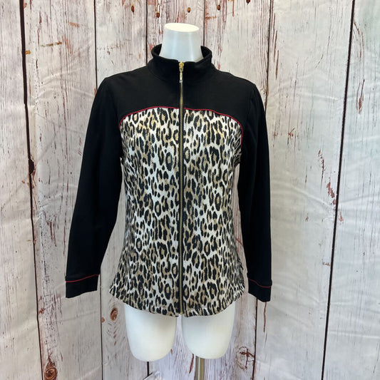 CHICOS ANIMAL PRINT ZIP JACKET SIZE 2 (10/12) TCC