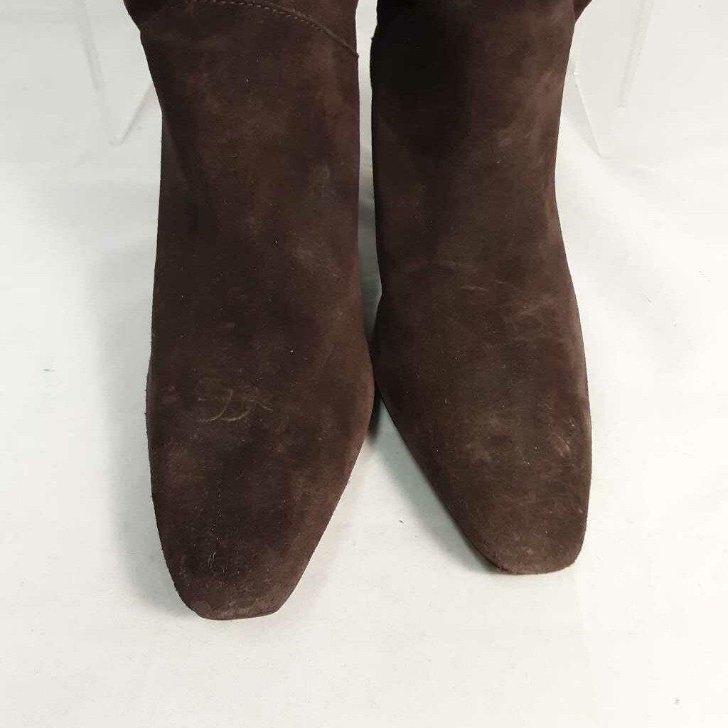 TALBOTS CHOCOLATE BROWN SUEDE MID-CALF BOOTS SZ 6B TCC