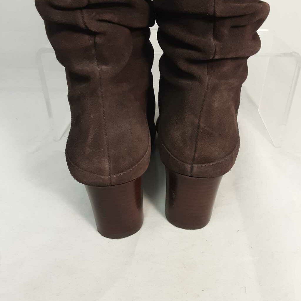 TALBOTS CHOCOLATE BROWN SUEDE MID-CALF BOOTS SZ 6B TCC