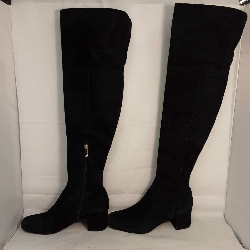 SAM EDELMAN "ELINA" BLACK SUEDE OVER-THE-KNEE BOOTS, SIZE 6